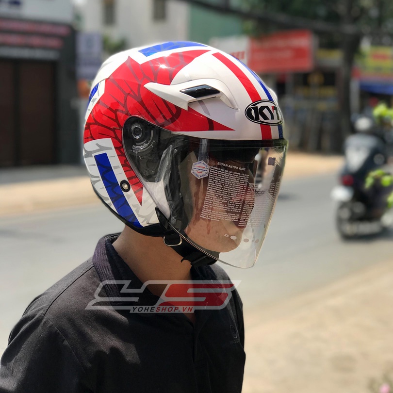Mũ Bảo Hiểm KYT 3/4 Nón Bảo Hiểm KYT 3/4 VENOM Star Hàng Chính Hãng Tặng Khăn Ninja_phuotarmor