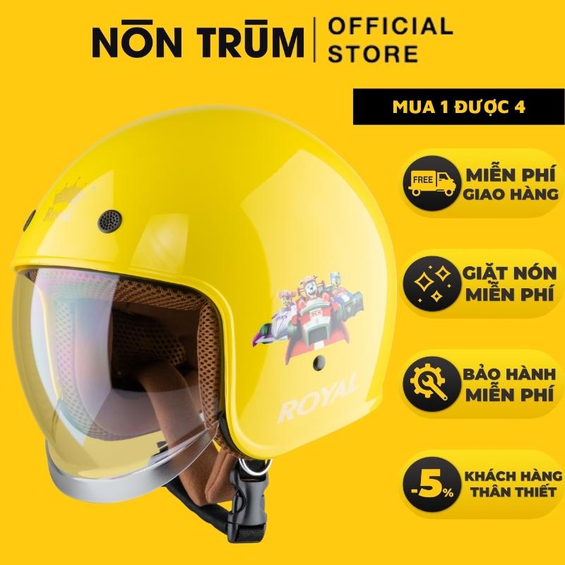 [Mã BMTTC60 giảm đến 60K đơn 50K] [Nón Trùm] Mũ bảo hiểm3/4 Royal M139 có kính âm cho bé có vòng đầu 48-53cm