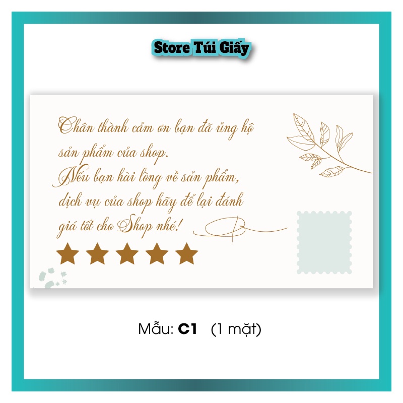 Thiệp cảm ơn Khách Hàng - SET 50 thiệp - Card giấy cứng, mẫu đẹp cute  - TUIGIAY.STORE