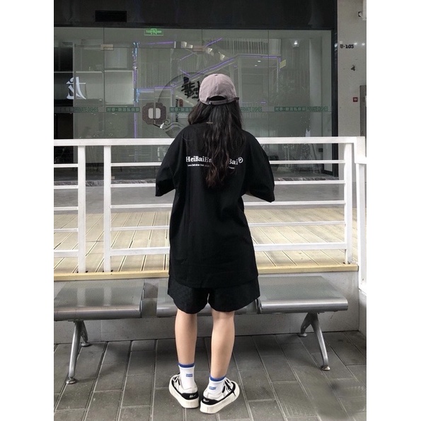 Áo thun phông logo tay nam nữ PINK tay lỡ form rộng HUDR Unisex