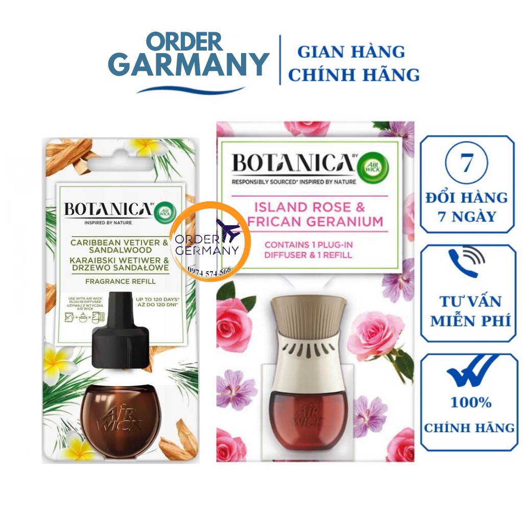 Bộ Tinh Dầu Cắm Điện Airwick Botanica 19ml Nội Địa Đức
