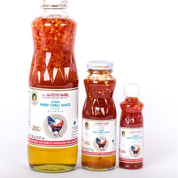 Sốt ớt chua ngọt nhãn hiệu Maepranom 980g dùng để chấm các món chiên, rán,BBQ