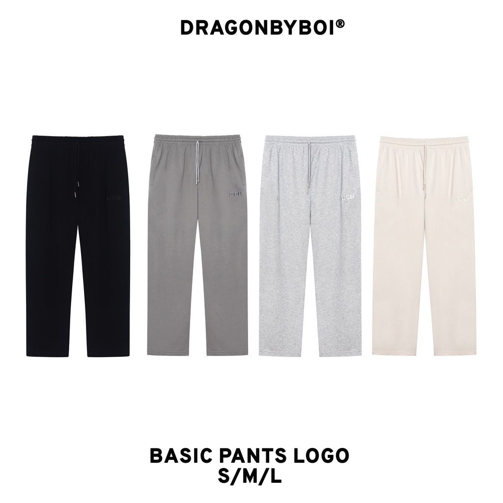 QUẦN DÀI NỈ ỔNG SUÔNG RỘNG UNISEX - BASIC PANTS LOGO DRAGONBYBOI (Chất nỉ)