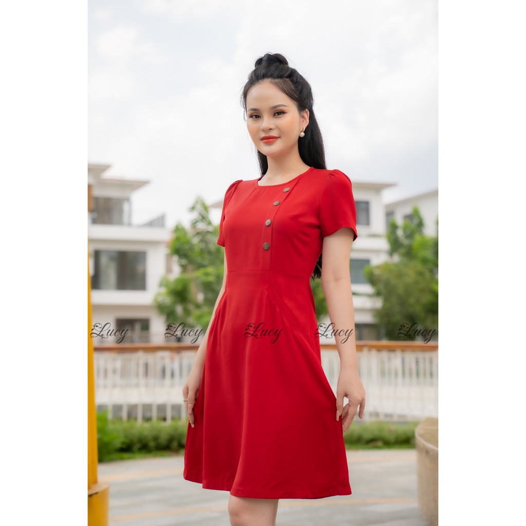 Đầm nữ thời trang công sở cổ tròn Váy Lucy Munke 0751