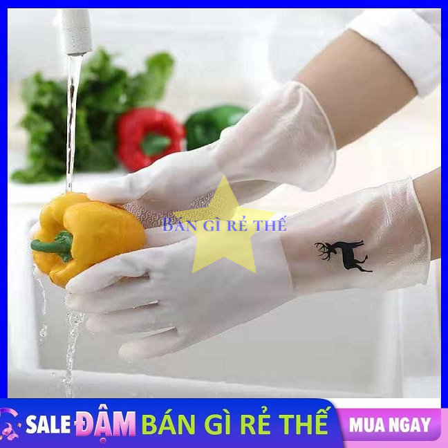 Găng Tay Cao Su Rửa Chén Bát Chống Thấm Nước
