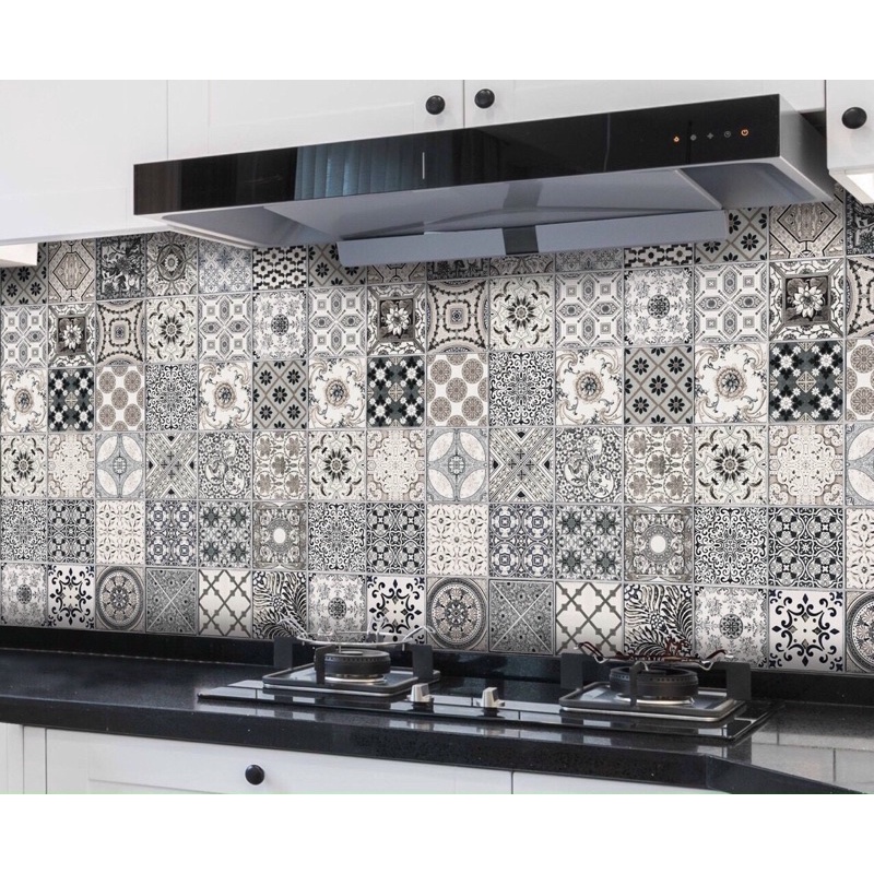 Combo 3m giấy dán bếp giả gạch bông khổ 60cm.dài 3m