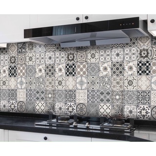 combo 3m giấy dán bếp giả gạch bông khổ 60cm.dài 3m