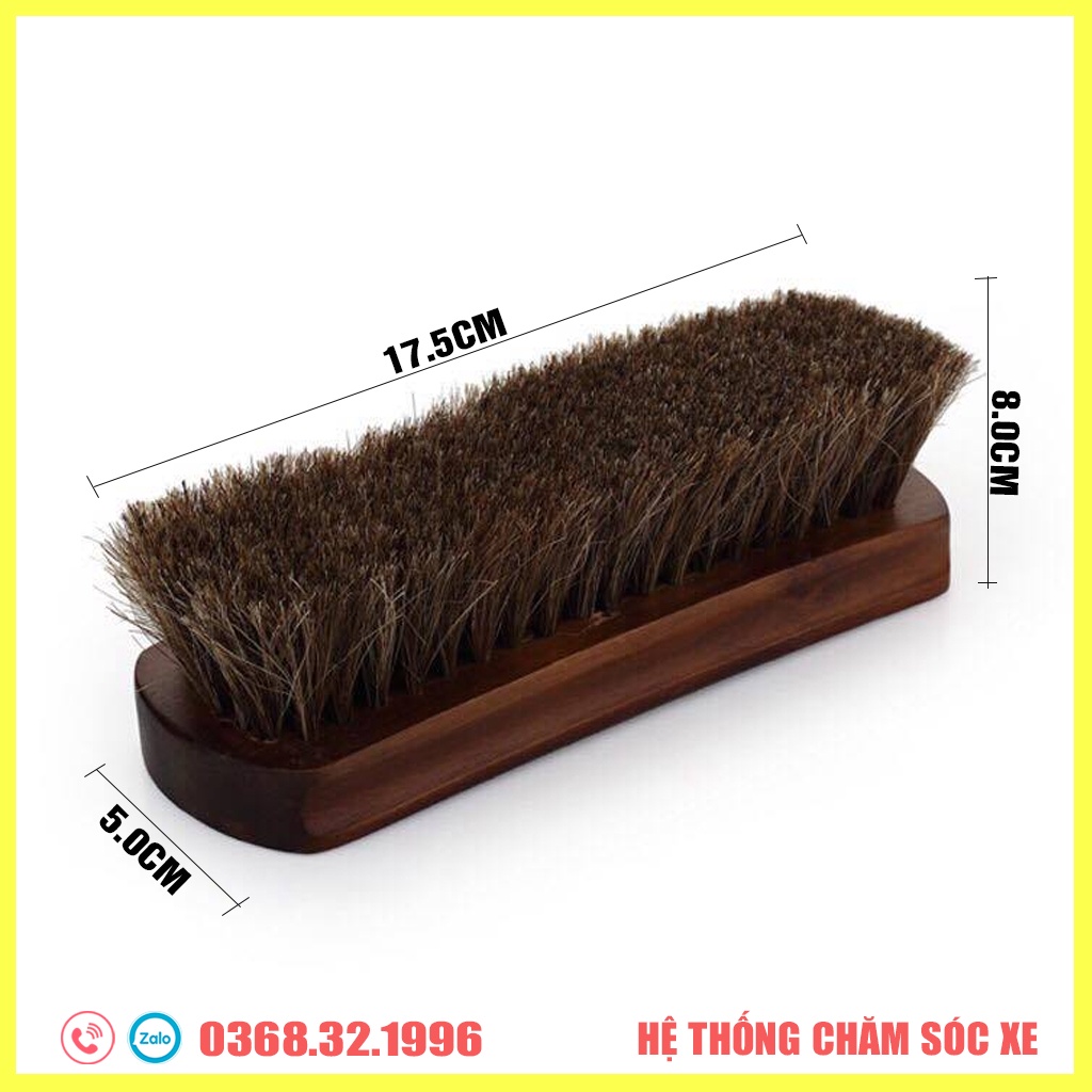 Bàn Chải Lông Ngựa Vệ Sinh Ghế,Da,Nỉ Nội Thất Ô Tô, Đánh Giầy Dép Da Đa Năng Cao Cấp 17cm