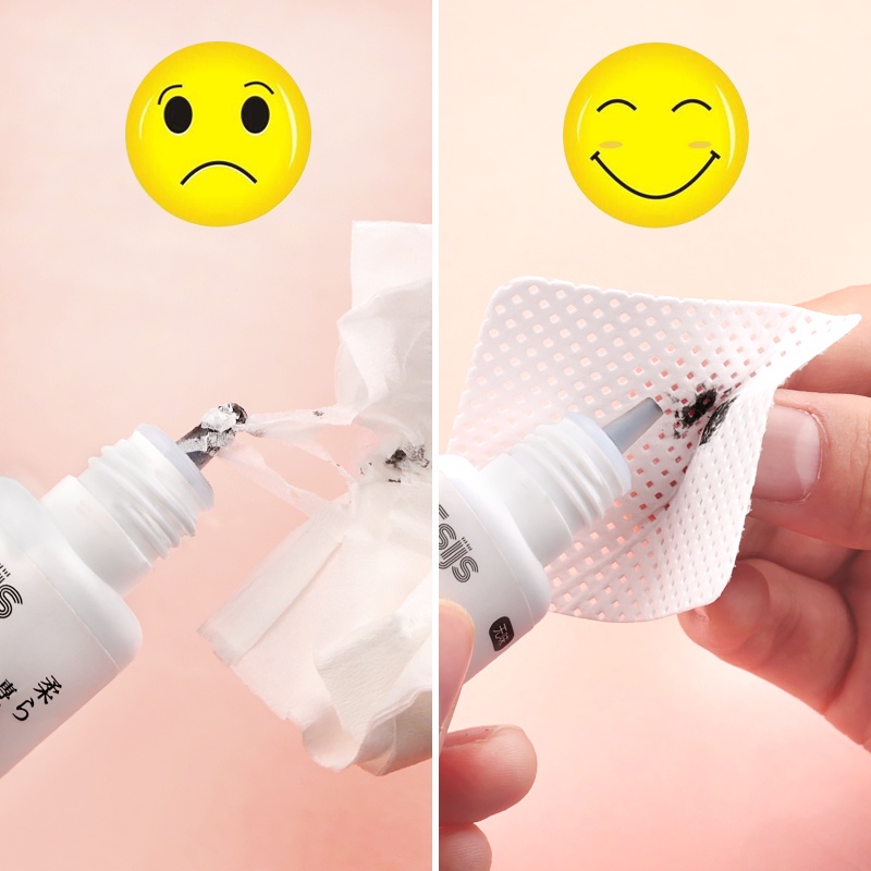 Không gắn với lông mi sạch hơn keo hoặc thuốc tẩy chai nước, tránh làm đông lại keo và làm bẩn vật chủ