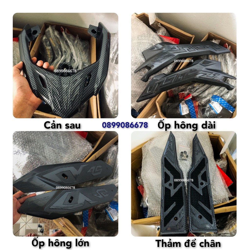 Phụ kiện Ốp Carbon Xe AirBlade AB 2020, 2021, 2022 - Pô E, Che Pô, Quạt Gió, Lốc Máy, Ốp Hông, Tay Xách, Thảm Chân