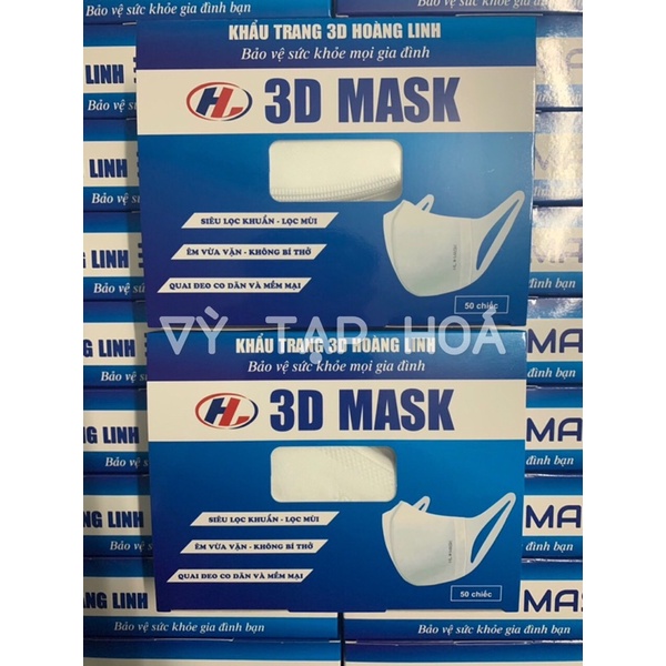 Khẩu trang 3D mask hoàng linh chính hãng hộp 50 chiếc