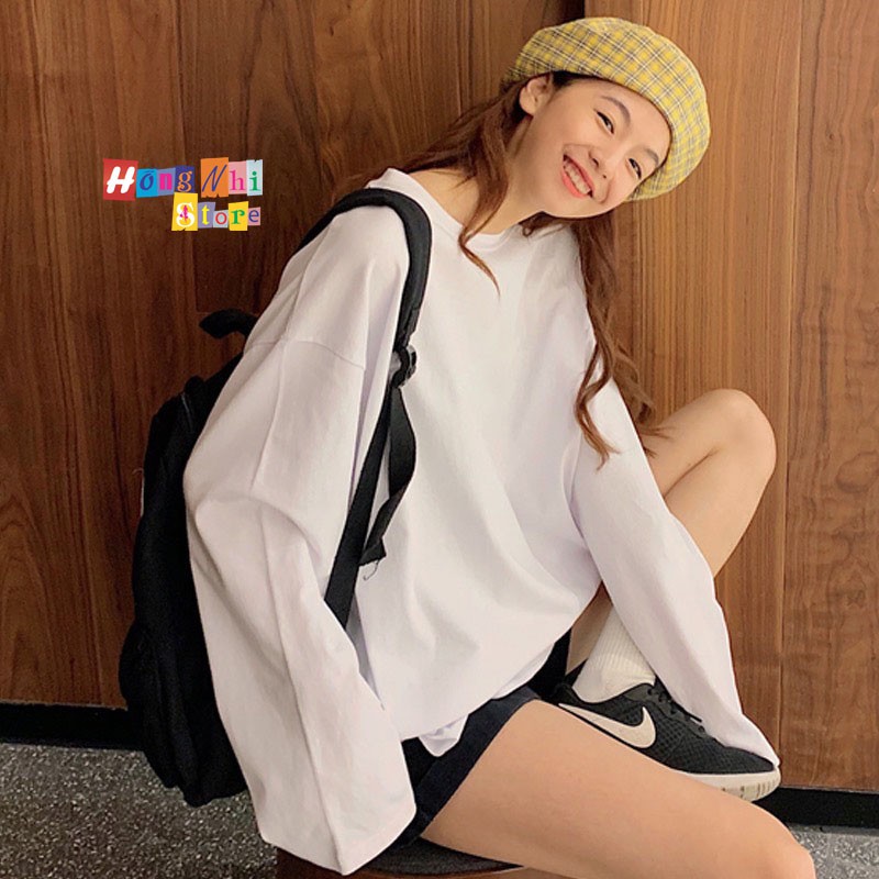 Áo Thun Tay Dài Trơn Long Tee Oversize 80Kg Ulzzang Unisex Dáng Rộng Nhiều Màu - MM
