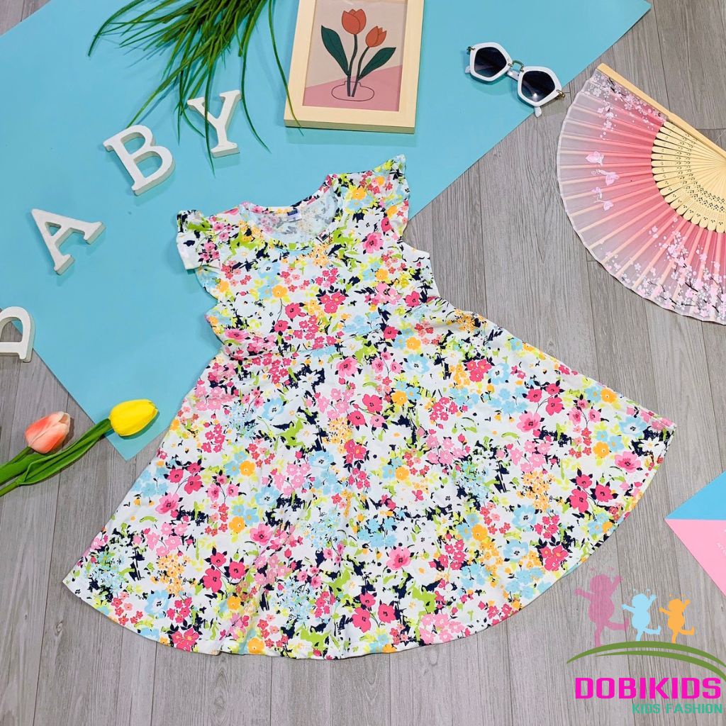Váy bé gái combo 3cái cotton xuất mềm mát cho bé 12-25kg