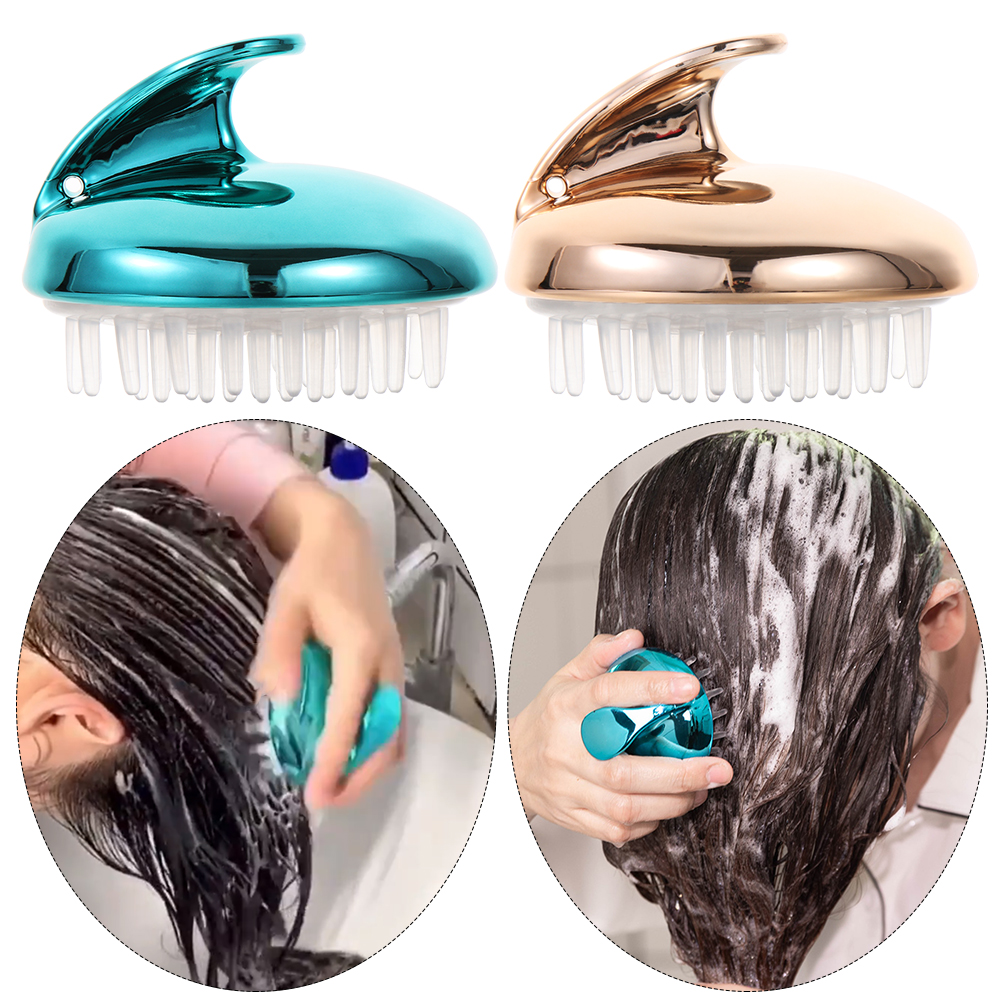 Bàn Chải Silicone Gội Đầu Mát Xa Da Đầu Giảm Căng Thẳng Nhiều Màu Sắc