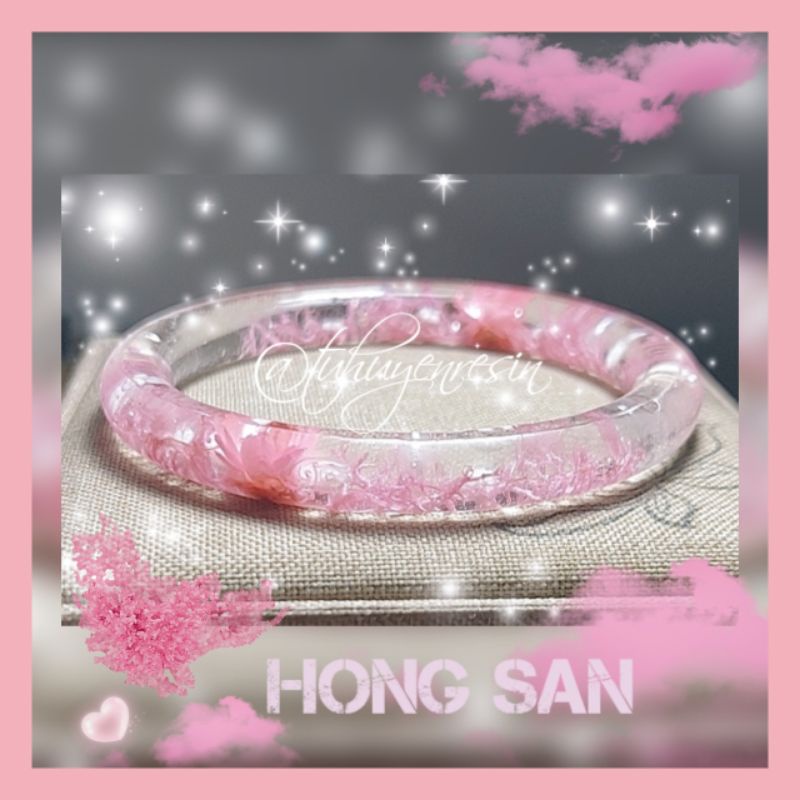 Vòng tay resin hoa khô nhà Tư Tư làm theo mẫu có sẵn☘_ mẫu #4.2