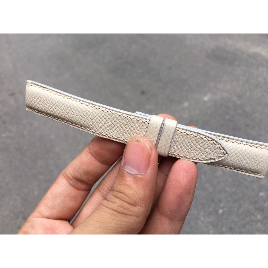 Dây Đồng Hồ Da Bò Epsom Cao Cấp Chống Bám Bụi Màu Kem