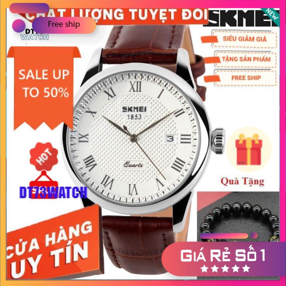 Đồng hồ nam dây da SKMIE,Doanh nhân Đồng hồ thạch anh Thời trang mới Dây da không thấm nước,BH 12 tháng