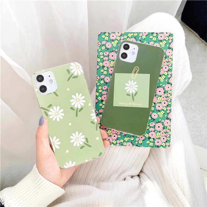 Ốp Lưng Iphone dẻo Silicon Hình Hoa Cúc  7plus/8/8plus/x/xs/xs max/11/11pro/11 promax/12 /12pro/12 pro max