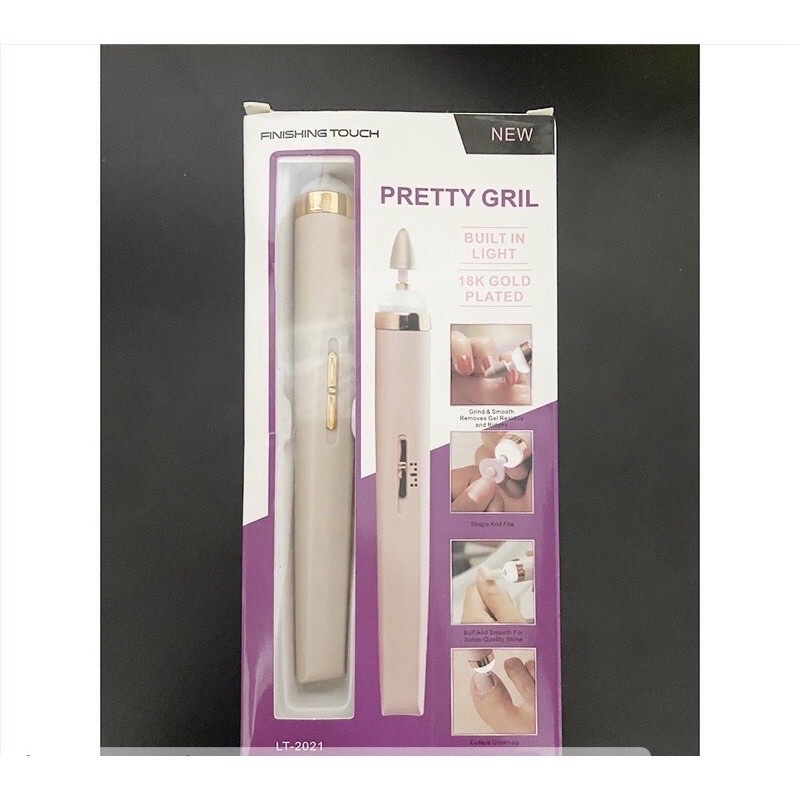 Máy mài móng Finishing Touch Máy dũa móng tay làm nail chuyên nghiệp 5 đầu mài có đèn led loại sạc điện
