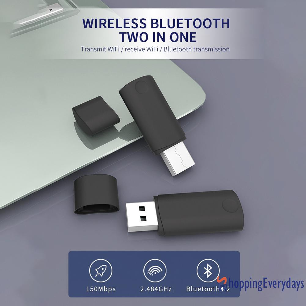 Usb Thu Tín Hiệu Bluetooth 150mbps 2 Trong 1 Cho Pc