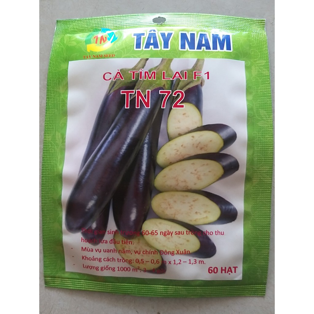 Hạt giống cà tím Tây Nam TN 72 gói 60 hạt