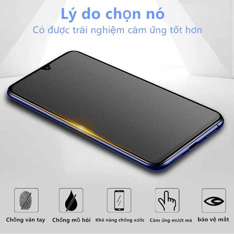 Chống vân tay matte Kính Cường Lực Miếng dán màn hình Xiaomi redmi mi 8 9 SE 9T 10t lite A3 7 7A 8A 9A 9C NOTE 7 8 9 9S PRO