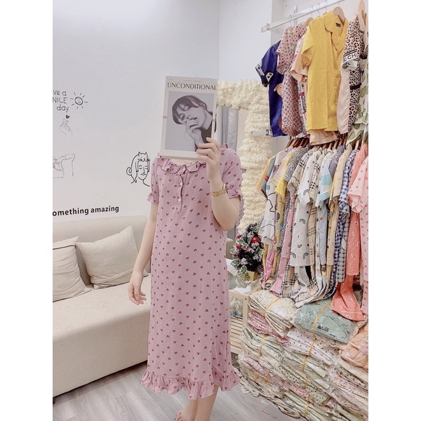 Váy MUSLIN cộc tay chất liệu cực kì thích