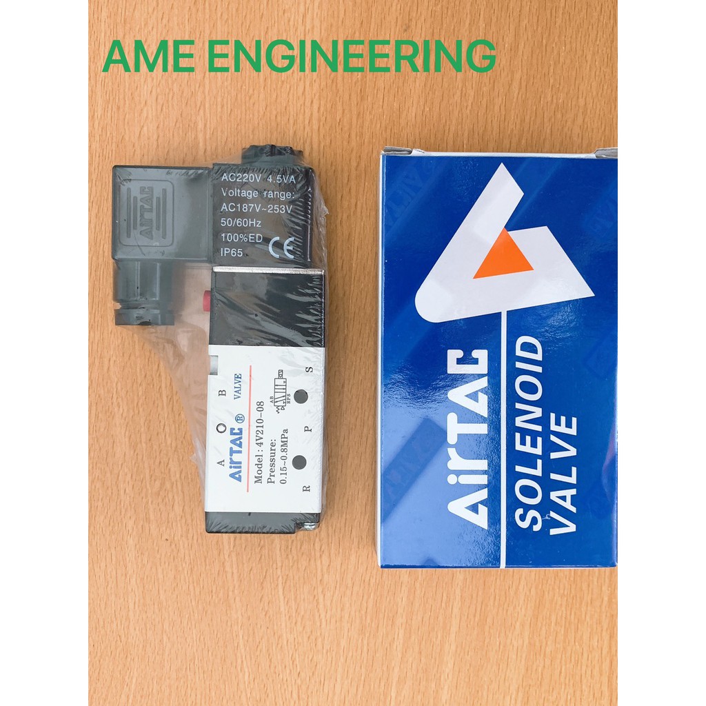 Van khí 4V210-08A 220VAC - Hàng chính hãng Airtac