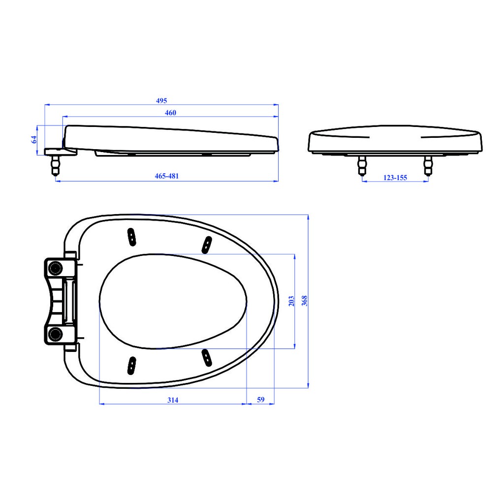 Nắp bàn cầu đóng êm HA32/ HA10, siêu bền, nhựa ABS, hàng Việt Nam chất lượng cao để