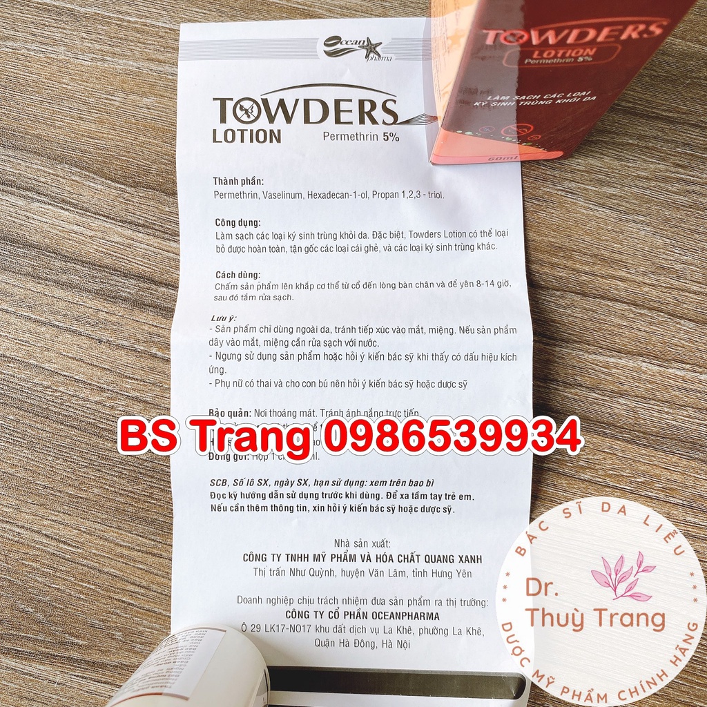 ✅  TOWDERS LOTION - Dung dịch loại sạch ghẻ, rận và các loại ký sinh trùng  60ml TOWDER lotion