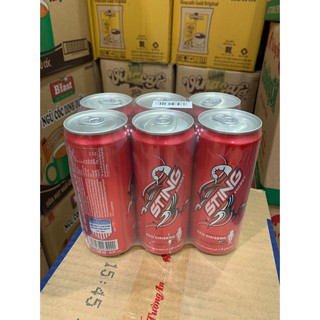 Lốc 6 lon STING hương dâu tây đỏ 330ml