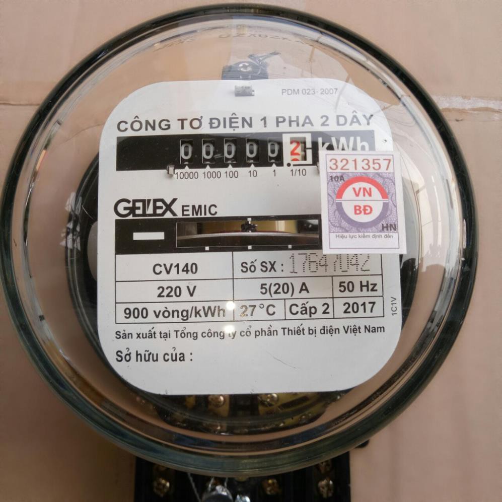 Công Tơ Điện  1 Pha 2 Dây - GELEX EMIC 5A & 10A Loại Không Kiểm Định