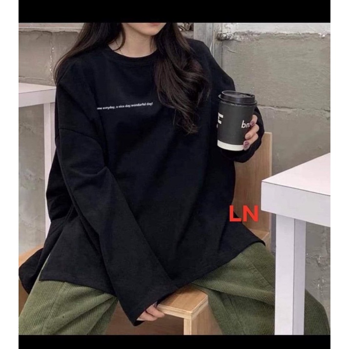 Áo xuông xẻ tà dòng chữ nhỏ DA6