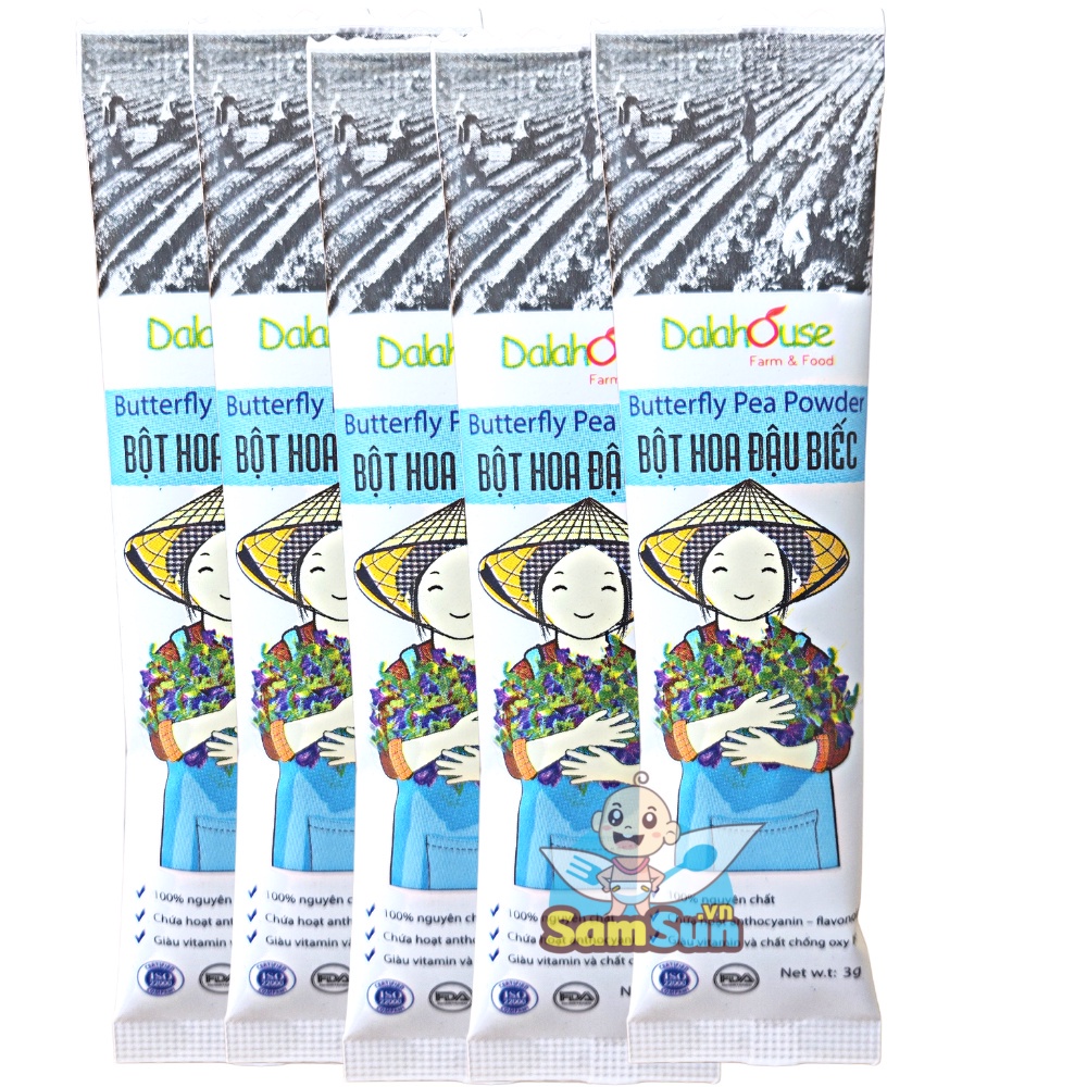 [Date 2023] Bột hoa đậu biếc Dalahouse sấy lạnh nguyên chất gói 3gr