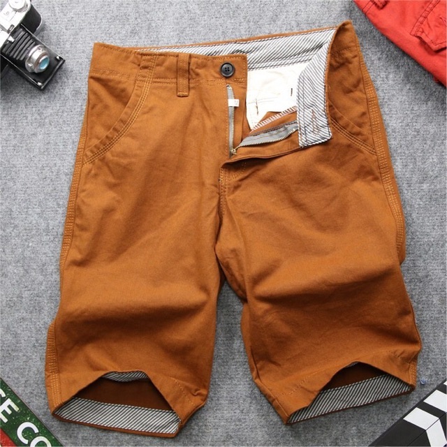 Quần sọt kaki nam chất liệu cotton mềm mịn, quần ngố kaki trơn nhiều màu basic thoáng mát QK03