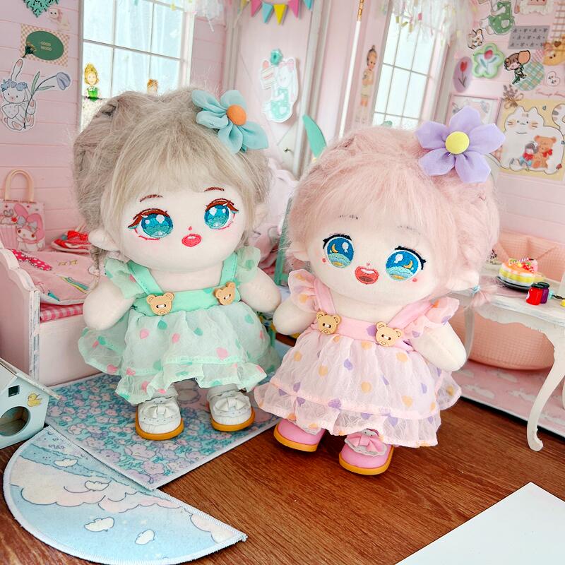 Outfit doll 20cm váy hoa nhí hai dây