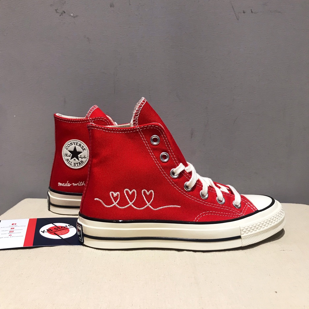 Giày Converse 1970s đỏ cổ cao valentine