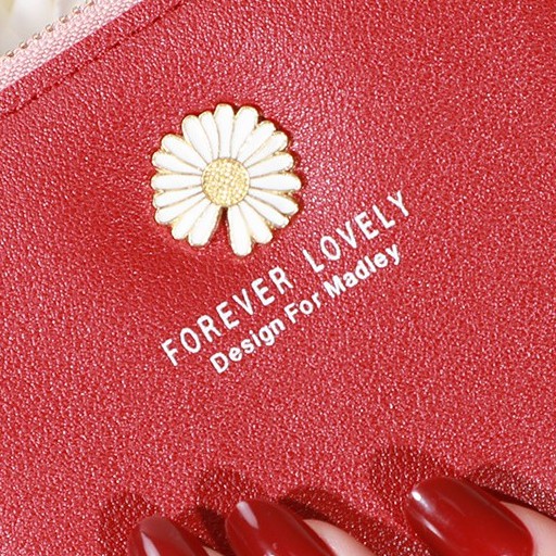 Ví Ngắn Nữ Mini FOREVER LOVELY Đính Gắn Hoa Cúc Hot Trend