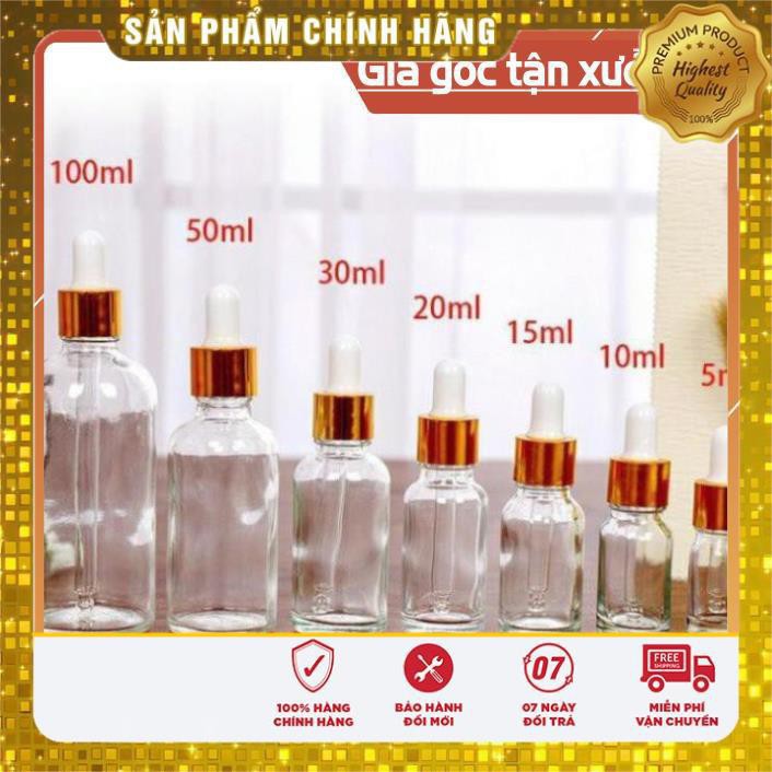 Lọ Chiết Serum ❤ TRÙM SỈ ❤ [50ml,100ml] Lọ đựng tinh dầu bóp giọt khoen vàng chiết mỹ phẩm , phụ kiện du lịch