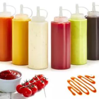 Chai Nhựa Đựng Sốt, Chai sốt dạng tròn có vạch chia