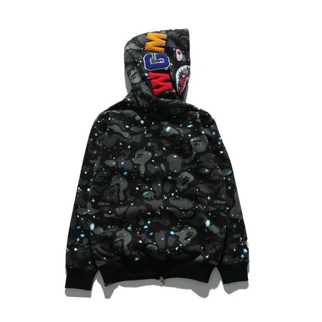 ⚡️[CHỈ 1 NGÀY] - Áo khoác Bape Space Camo galaxy dạ quang, áo bape dạ quang, jacket bape shark (Gin Store)