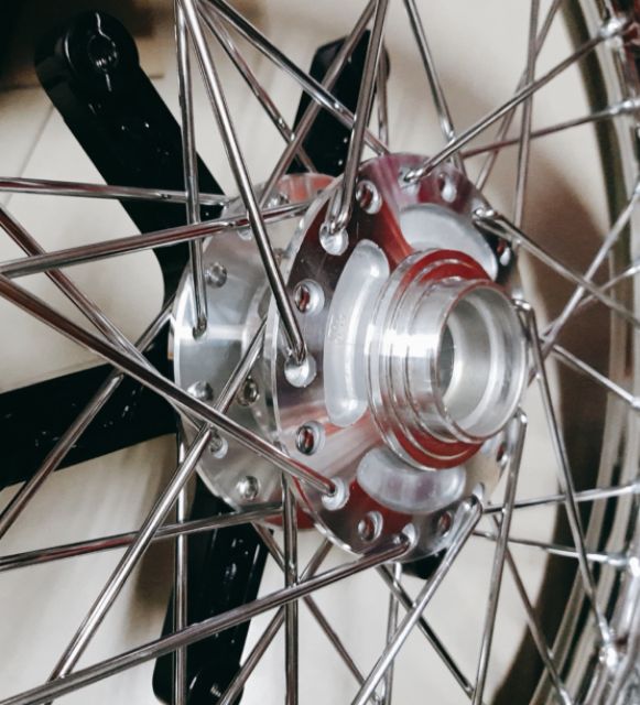 Bánh căm SONIC căm đùm mạ crom full vỏ ruột BLAZETECH như hình gắn như zin niềng UNION 1.4 sau 1.6