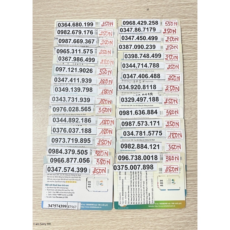 SIM VIETTEL VINA MOBI VÀ VNMB GIẢ RẺ NGHE GỌI BÌNH THƯỜNG MUA GÓI 4G PHỤC VỤ CV KHÁC NHAU