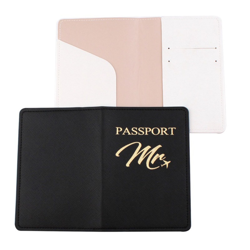 QQ Set 4 Vỏ Bọc Hộ Chiếu / Thẻ Ghi Tên Hành Lý Du Lịch In Chữ Mr Mrs Tiện Dụng