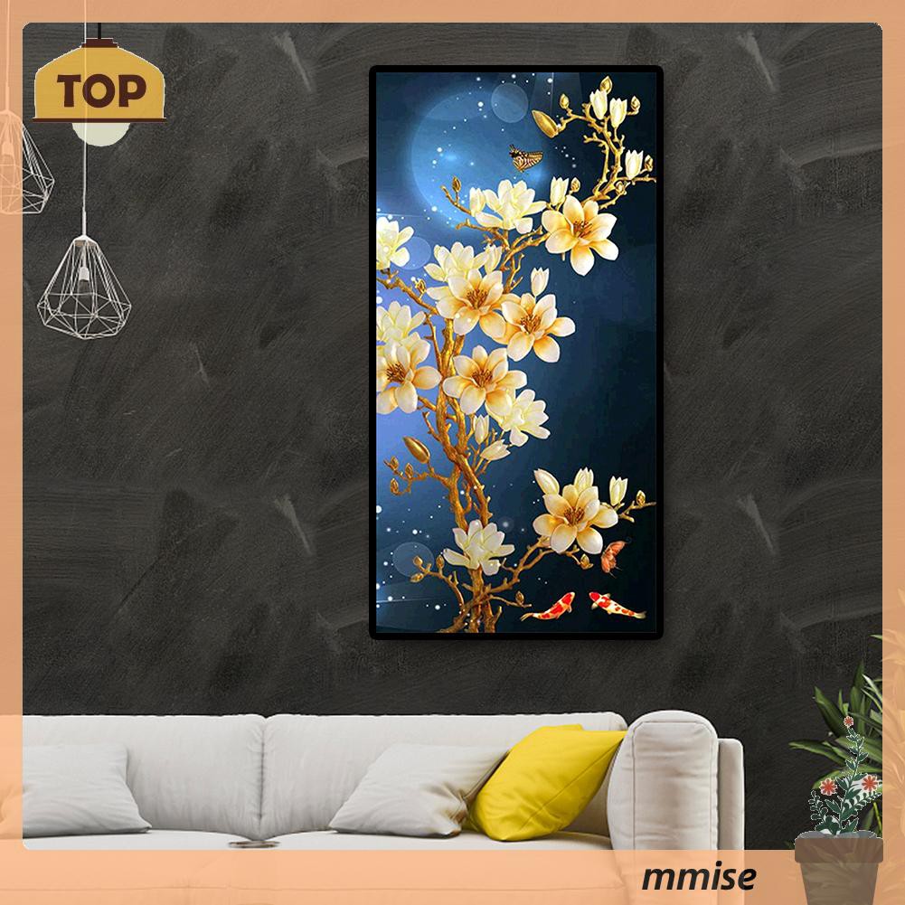 Bộ Tranh Đính Đá 45x85cm Tự Làm Hình Cây Hoa Mận Nở Độc Đáo