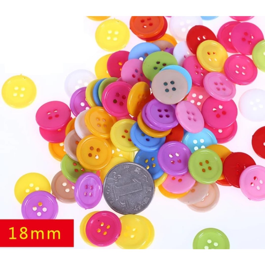 Set 100 Cúc nhựa nhiều màu đủ kích thước