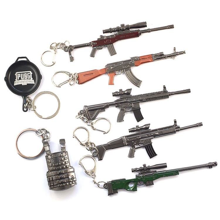 Móc khóa súng Móc khoá PUBG mô hình súng AWM AKM DSR sniper Mini 14 VSS Shotgun S686 Groza