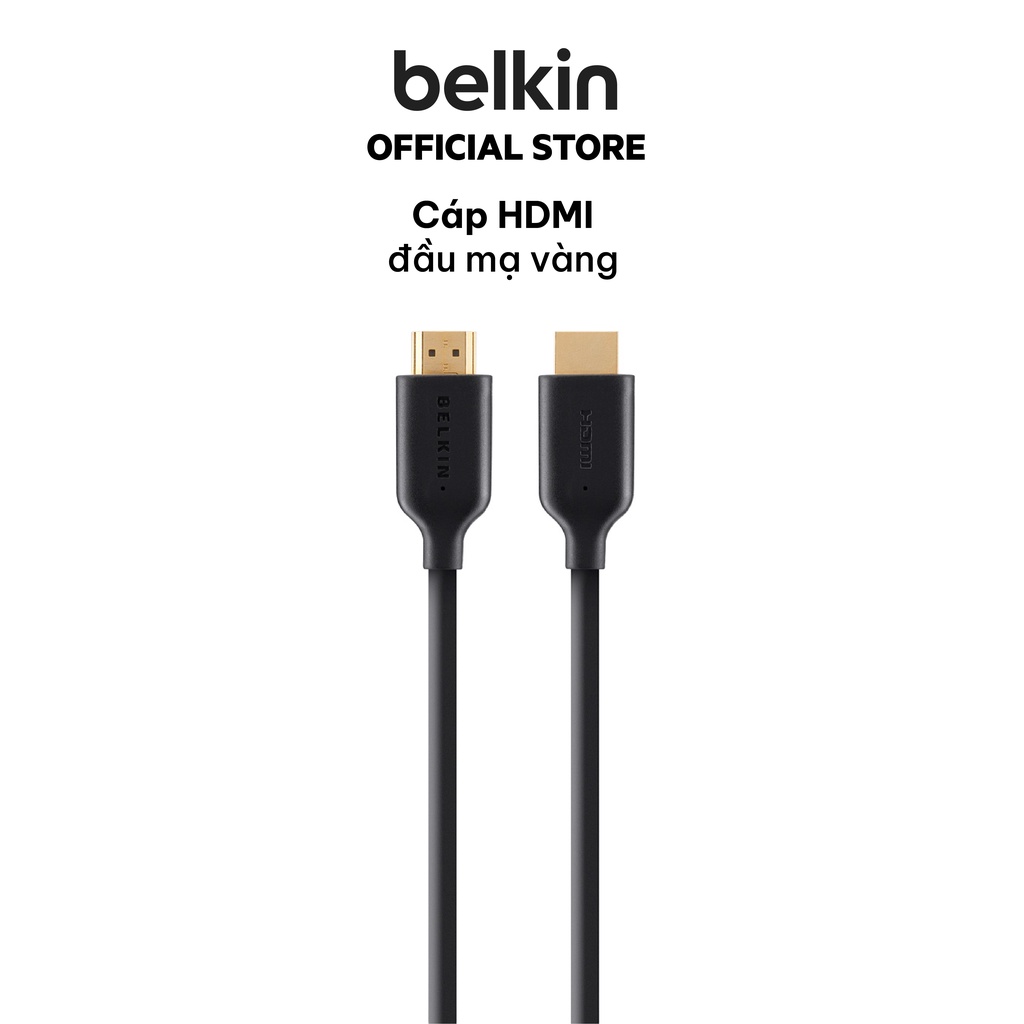 Cáp HDMI 2.0 đầu mạ vàng 24K cao cấp siêu bền Belkin 2m chuẩn 4k 120Hz TV 3D full HD âm thanh 7.1, mạng Ethernet10.2Gps