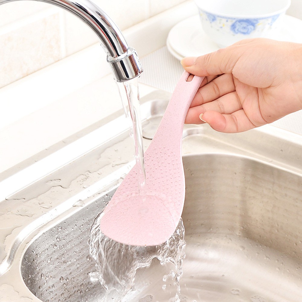 Muỗng xới cơm bằng lúa mì thân thiện với môi trường chống dính tiện dụng cho nhà bếp