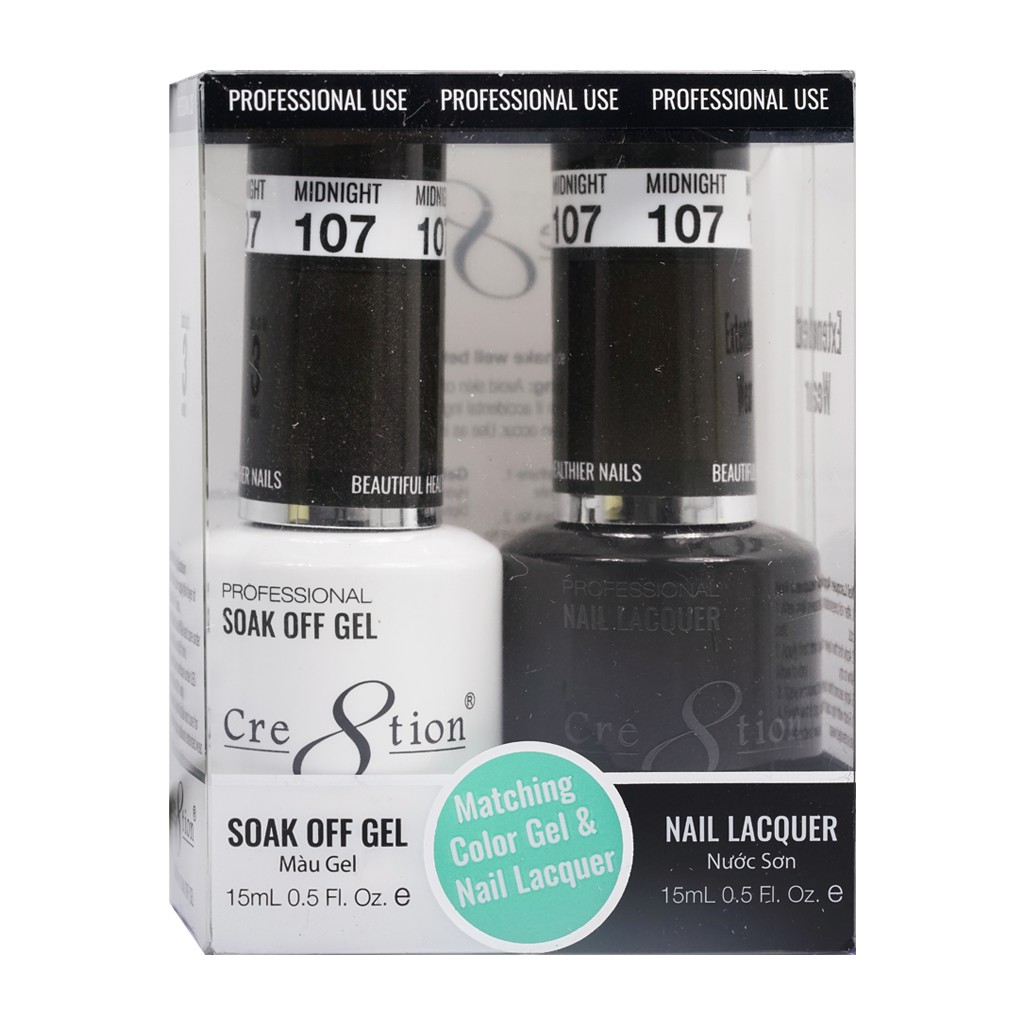 Sơn Cre8tion Duo gel Midnight Black_107